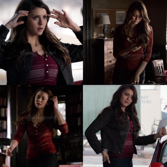 SOLD 💖 Katherine Pierce • Ralph Lauren Denim & Supply Red Long Sleeve Top M - Picture 2 of 10